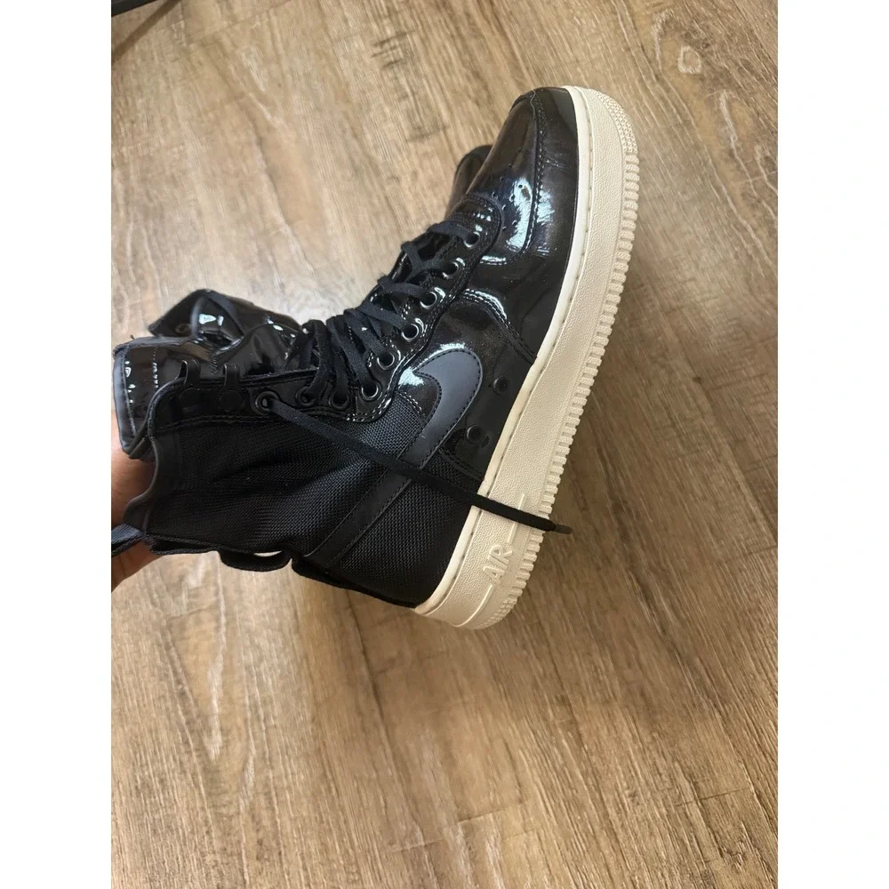 Nike SF Air Force 1 Hi Black Patent Leather AJ0963-001 Womens Size 9 Sneakers